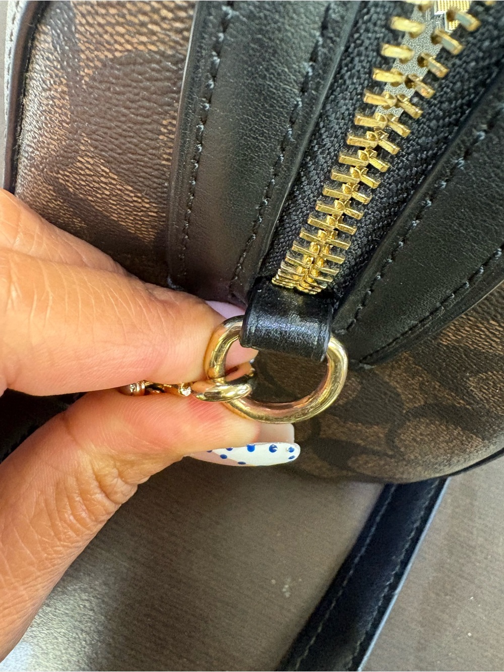 Coach Brown/Black Signature Mini Satchel with Gold Hardware - Picture 7 of 8